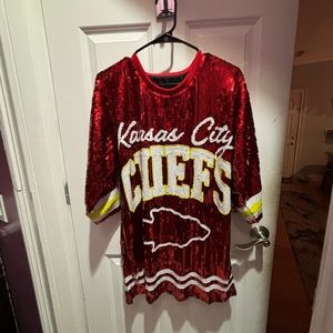 COPY - BNWOT OSFA KANSAS CHIEFS SEQUINED TUNIC